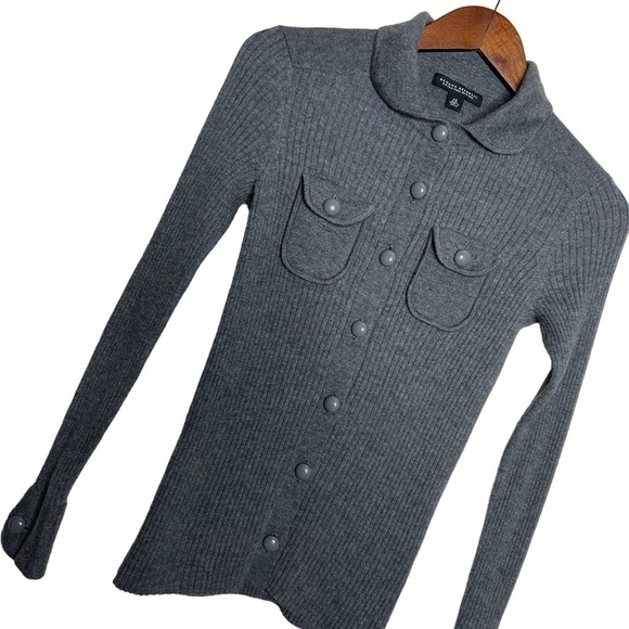 Banana Republic Extra Fine Merino Wool Ribbed Cardigan Sweater - Picture 5 of 7